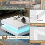 High Gloss Minimalist Design with plug-in 16-color LED Lights, 2-Tier