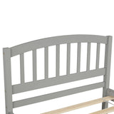 Twin size Platform Bed Wood Bed Frame with Trundle, Grey