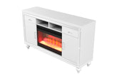 Sterling TV Stand With Electric Fireplace in White
