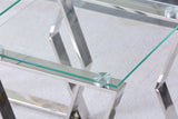 Nesting End Table Set of 2 Glass Table Set for Living Room