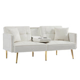 Cream White  VELVET SOFA BED