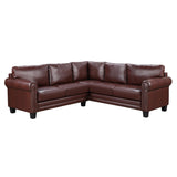 Brown Mid-Century Sectional Corner Sofa L-shape