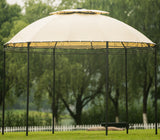 Outdoor Gazebo Steel Fabric Round Soft Top Gazebo Outdoor Patio Dome Gazebo with Removable Curtains