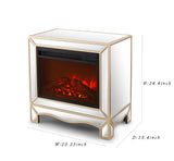 Mirrored mantelpiece with champagne color bezel with built in 1500 function heating