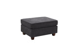 Jocelyn Dark Gray Woven 6Pc Modular L-Shape Sectional Sofa with Ottoman