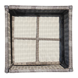 6-Piece Outdoor PE Rattan Sofa Set Patio Garden Wicker Dining and Coffee Sofa-Grey