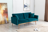 COOLMORE  Velvet  Sofa , Accent sofa .loveseat sofa with rose gold metal feet  and  Teal  Velvet