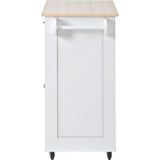 Kitchen Island Cart with Two Storage Cabinets，Wine Rack, Two Drawers, Spice Rack, Towel Rack