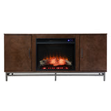 Dibbonly Touch Screen Electric Fireplace w/ Media Storage