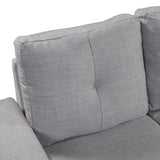 Light Grey Sectional Sofa with Ottoman