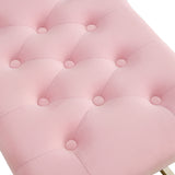 Velvet Shoe Changing Stool, Footstool, Square Cushion Foot Stool, Sofa stool, Rest stool,Low Stool .Step Stool, Small Footrest .Suitable for Clothes Shop,Living Room, Porch, Fitting Room.Pink Bench