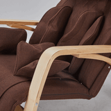 Full massage function-Air pressure-Comfortable Relax Rocking Chair, Lounge Chair Relax Chair with Cotton Fabric Cushion Brown