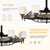 Matte Black Ceiling Fans With Remote Control 8 lights