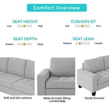 Orisfur. Sectional Corner Sofa L-shape Couch Space Saving with Storage Ottoman & Cup Holders Design for Large Space Dorm Apartment,Light Grey