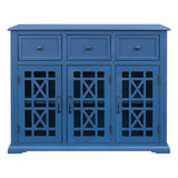 U-style Wood 35.4" Storage Cabinet with 3 Doors, 3 Drawers and Interior Shelf, Entryway Kitchen Dining Room