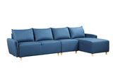 Blue Sectional Sofa, Blue Fabric