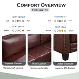 Brown Mid-Century Sectional Corner Sofa L-shape