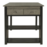Rustic Wood 4-Piece Counter Height Dining Table Set with Storage Shelves and Drawer