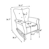 Modern Rocking Chair, Upholstered Accent Chair for Nursery, Playroom, Bedroom and Living Room, Small Contemporary Rocker, Kids Cushioned Arm Chair, Grey