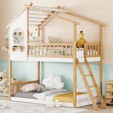 Twin Over Twin Bunk Bed Wood Bed